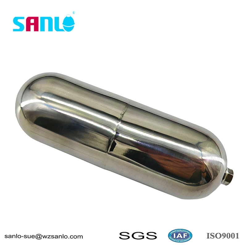 Esfera flutuante de aço SUS316L 50*150 com M6 Esfera flutuante de aço SUS316L 50*150 com M6